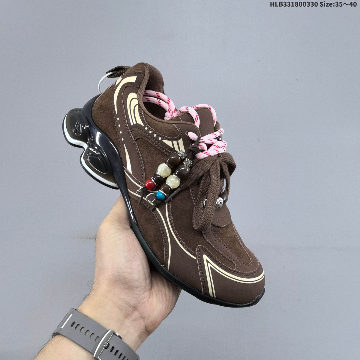 GG-CC G25X4391 Brown Platform Low-Top Sneakers