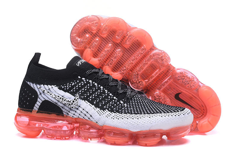 Nike Air VaporMax Flyknit 2 Black White Orange Sneakers