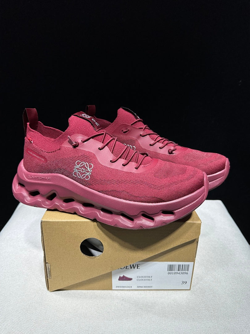 On x Loewe Cloudtilt Sneakers in Cherry Burgundy