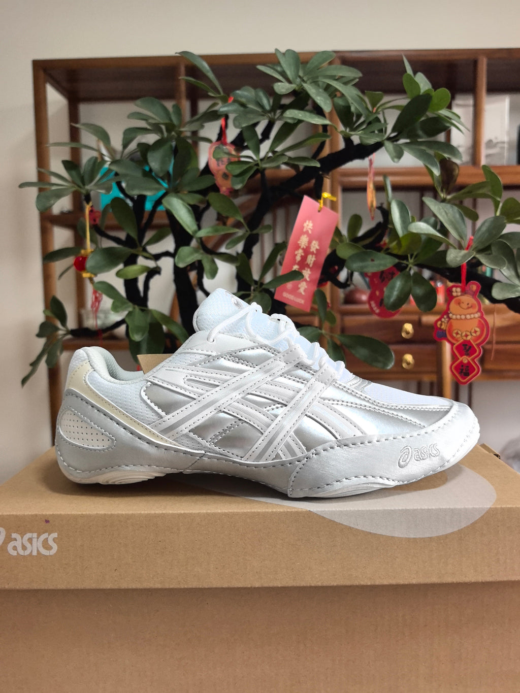 ASICS F3 Sneakers in Silver and White