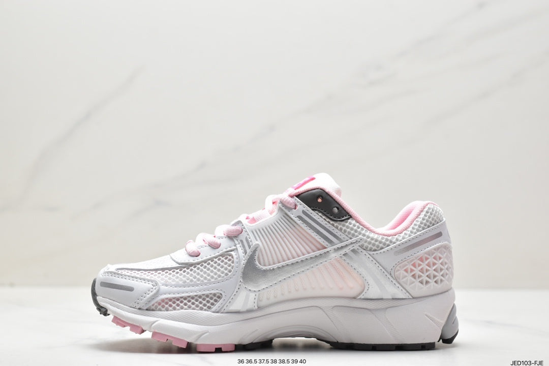 Nike Air Zoom Vomero 5 Sneakers in White, Pink and Grey