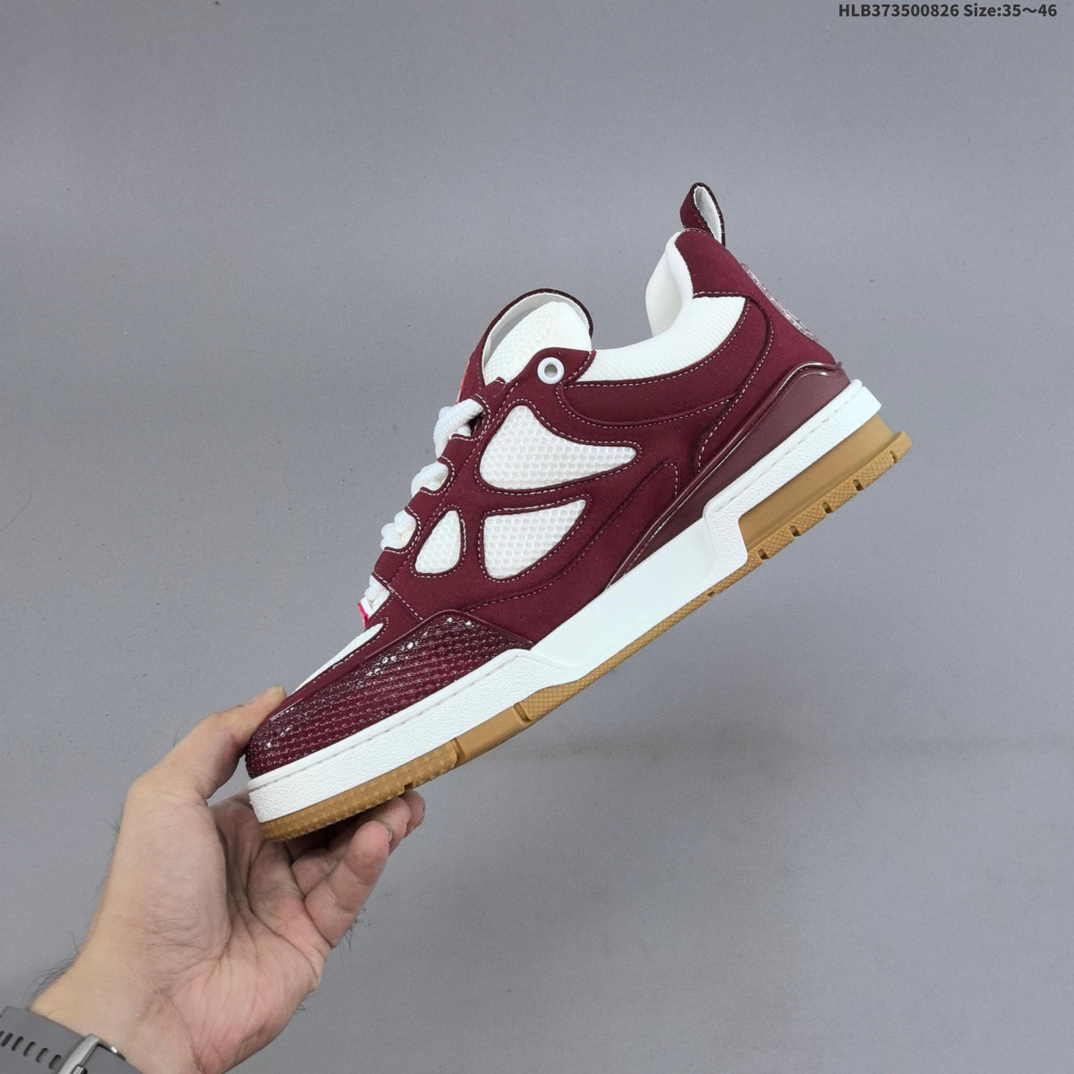 Louis Vuitton Trainer-Style Sneakers in Burgundy and White