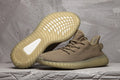 Yeezy 350 V2 Knit Sneakers in Taupe with Gum Sole