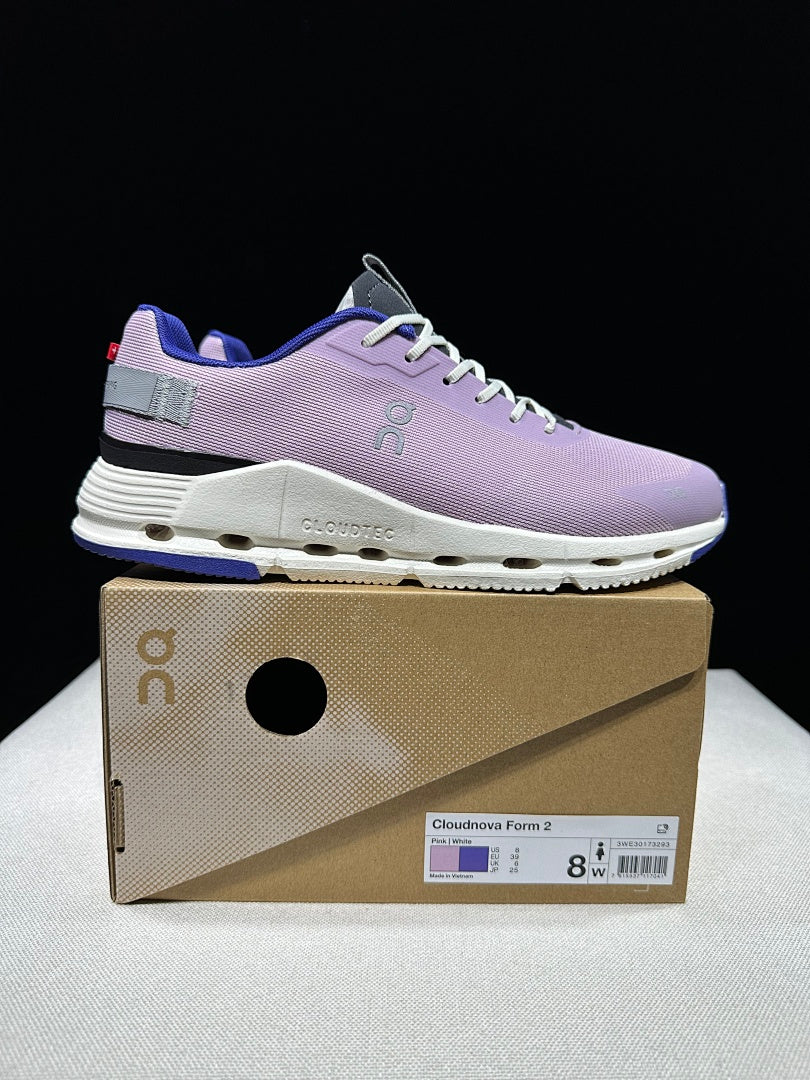 On Cloudnova Form 2 Sneakers in Lilac and White