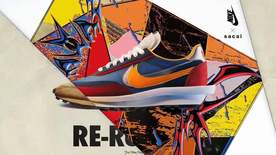 Nike x sacai LDV Waffle Sneakers Blue Red BV0073-400