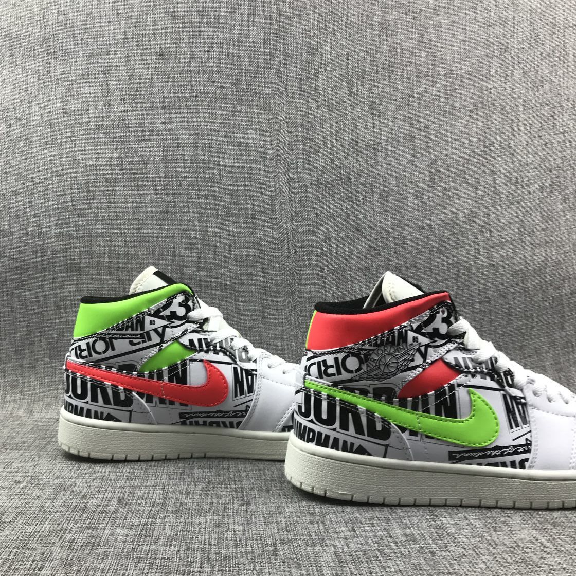 Jordan Air Jordan 1 Mid Graphic Sneakers Black White
