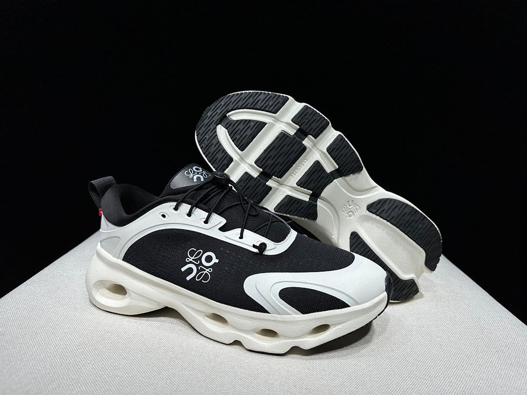 On x LOEWE Cloudventure 3.0 Black and White Sneakers