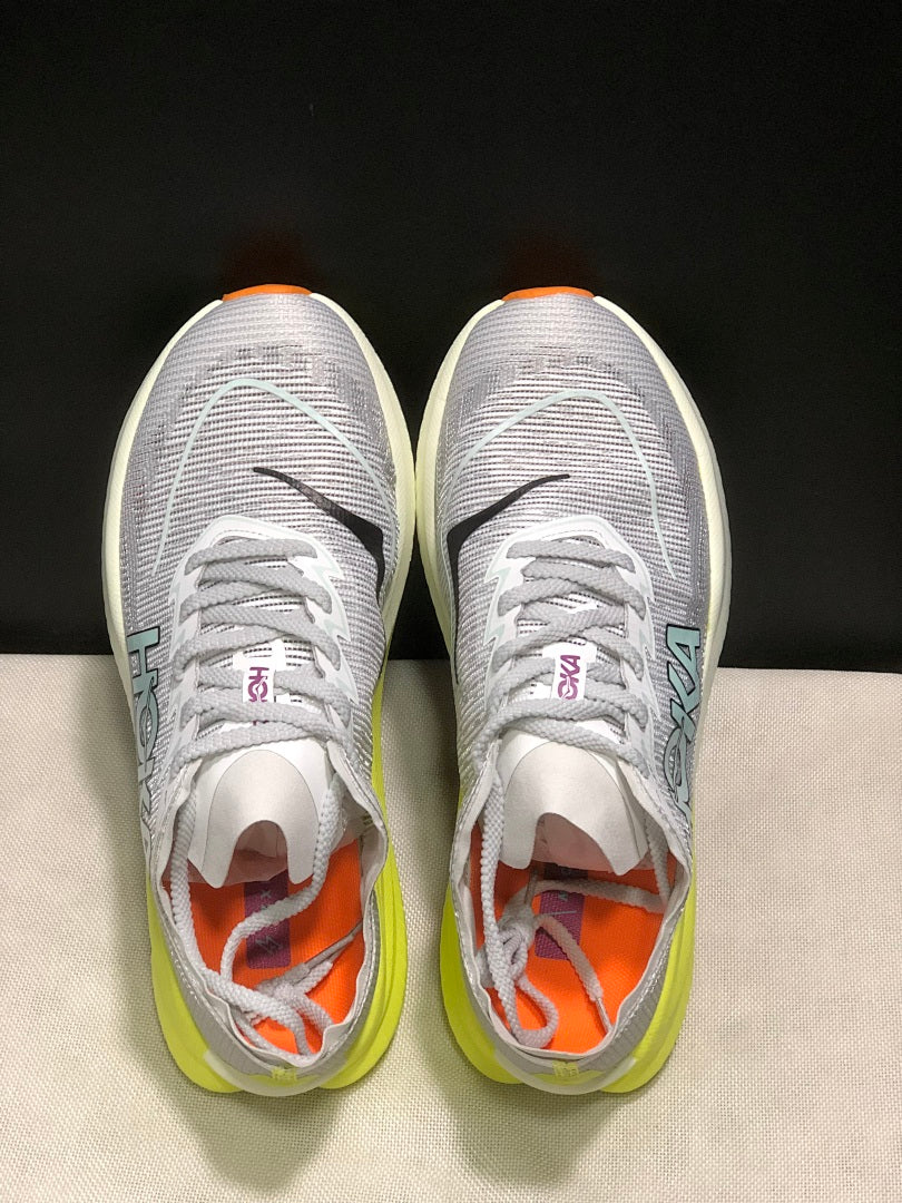 HOKA Mach X 2 Running Shoes, Gray and Neon Yellow