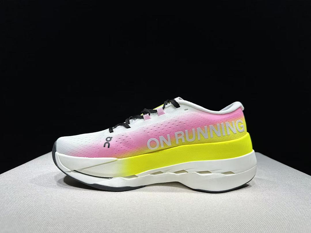 On Cloudboom Max Running Shoes, White Pink Yellow