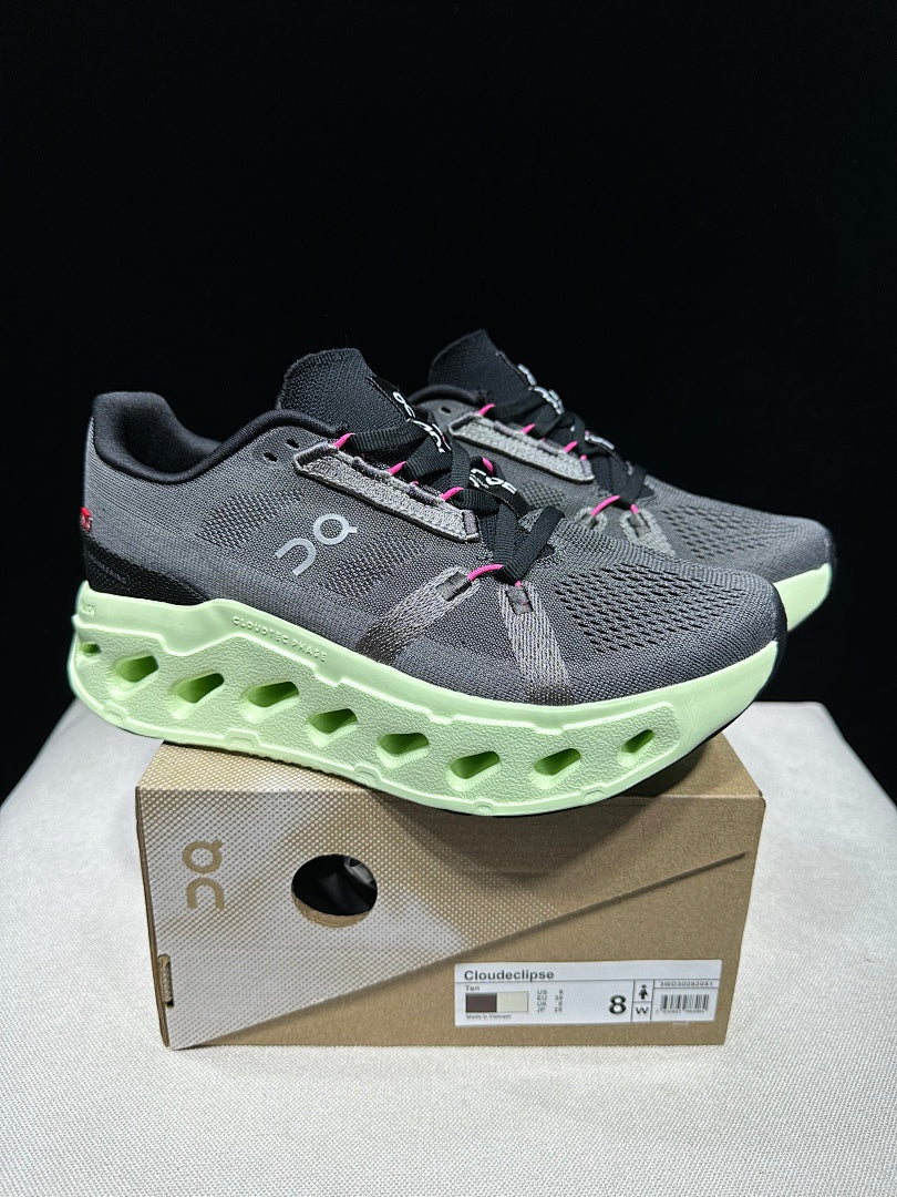 On Cloud eclipse Running Shoes in Gray and Lime