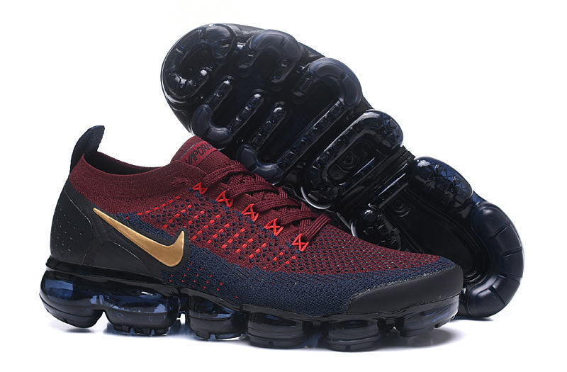 Nike Air VaporMax Flyknit 2 Burgundy Navy Sneakers