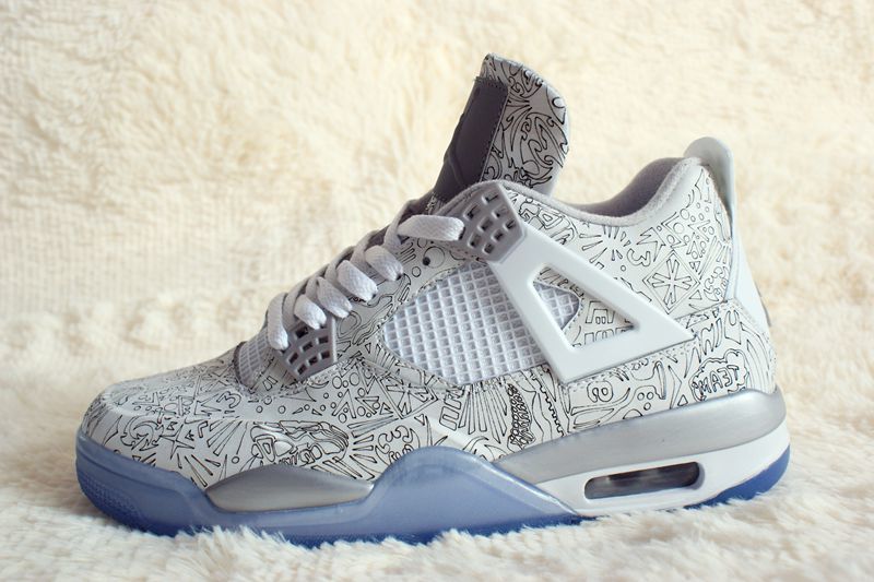 Jordan Air Jordan 4 Laser 5LAB4 White and Blue Sneakers
