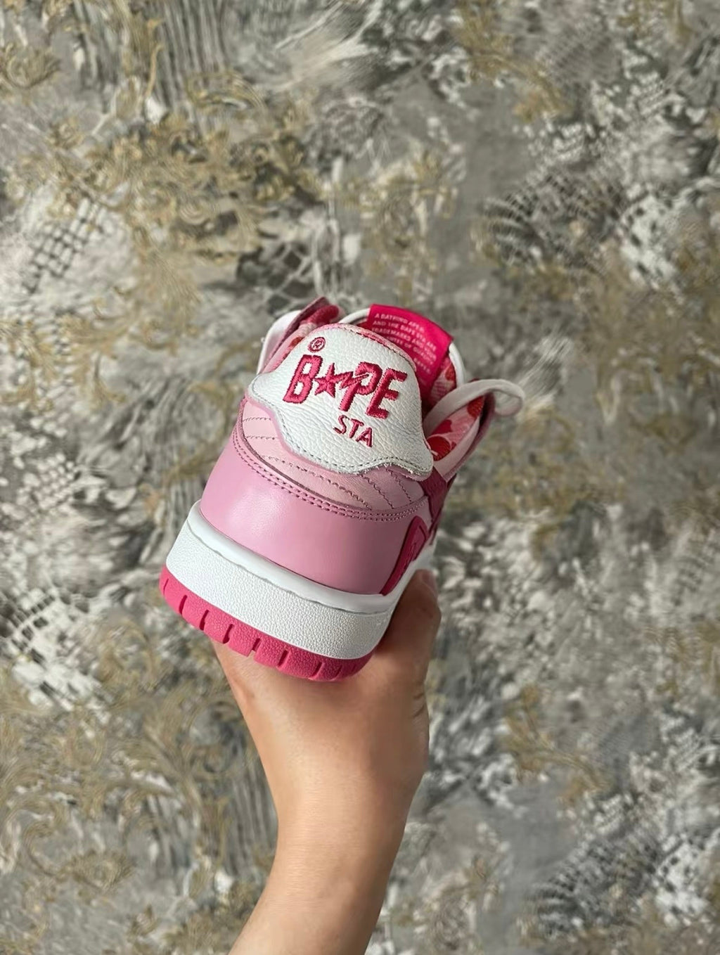 BAPE SK8 STA Sneakers in Pink and Burgundy