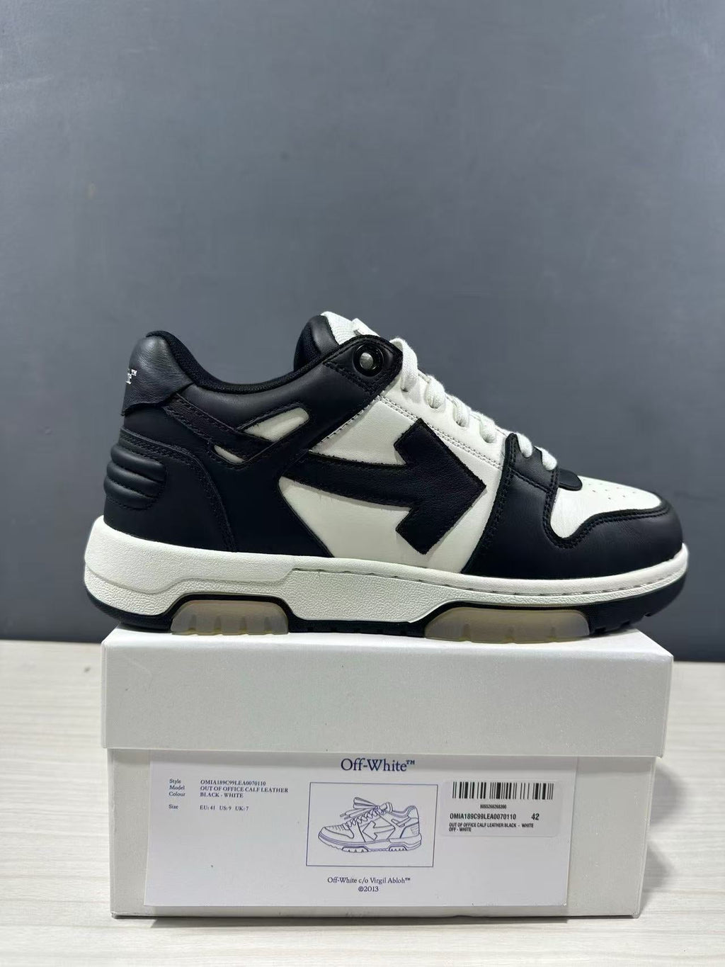 Off-White Out Of Office Low-Top Sneakers Black White OMAI89C99LEA0070110