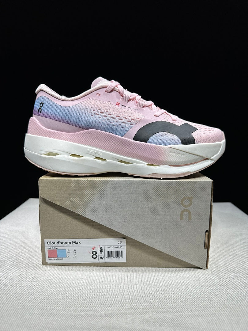 On Cloudboom Max Running Shoes in Pink and Blue