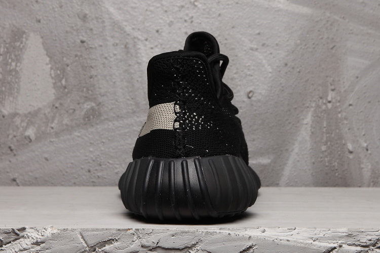 Yeezy 350 V2 Black and Cream Sneakers