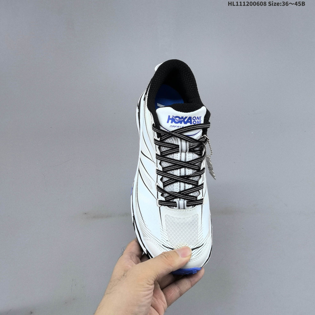 HOKA Mafate Speed 2 Low Trail Running Shoes, White Black Blue