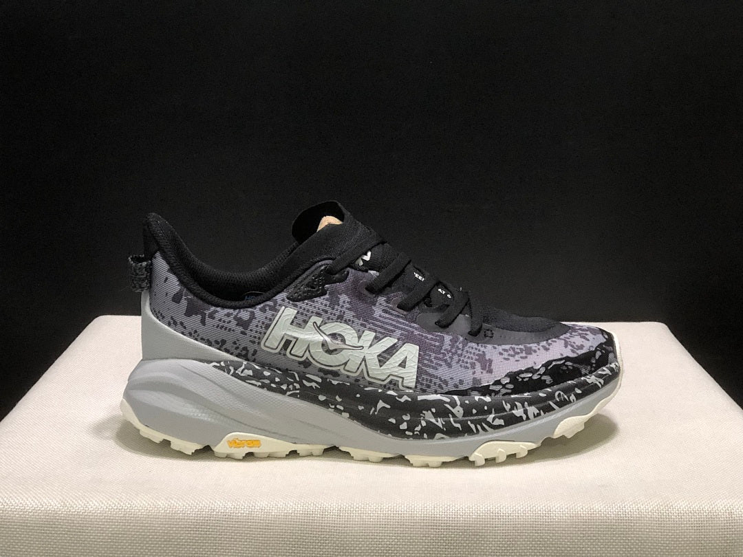 HOKA Speedgoat 6 Trail Running Shoes, Gray Black