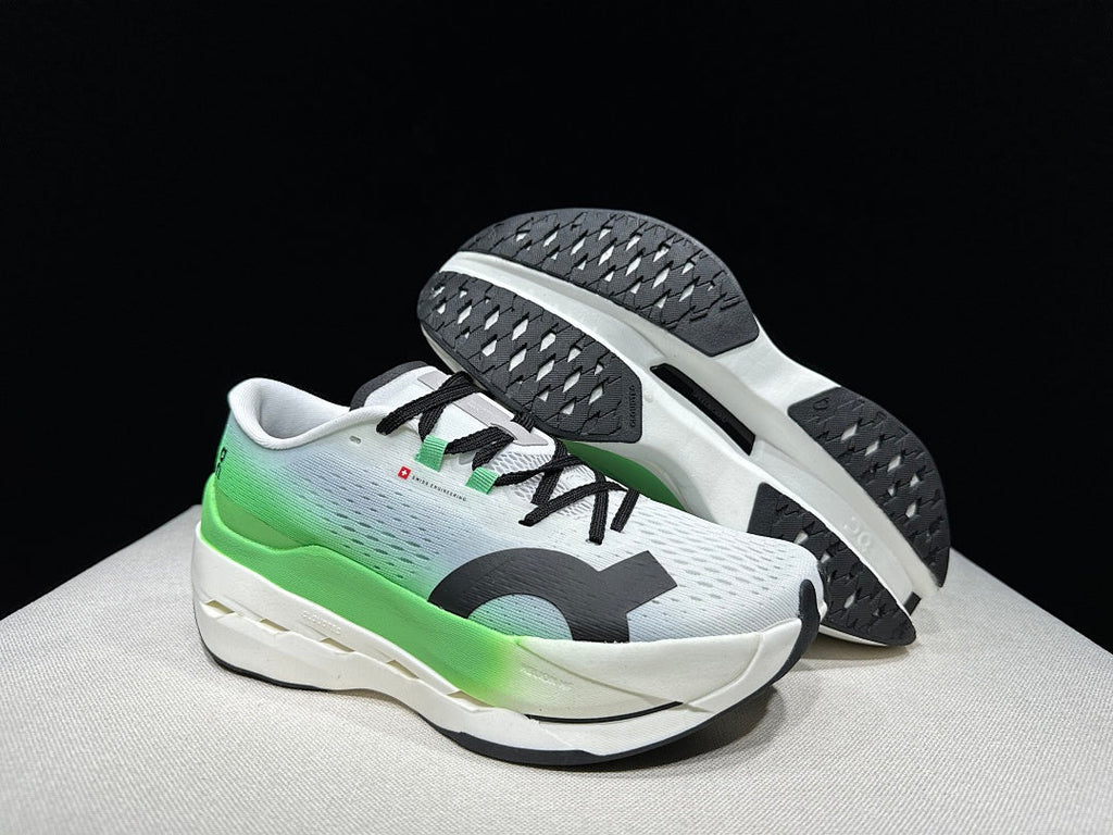 On Cloudboom Max Running Shoes, White and Green