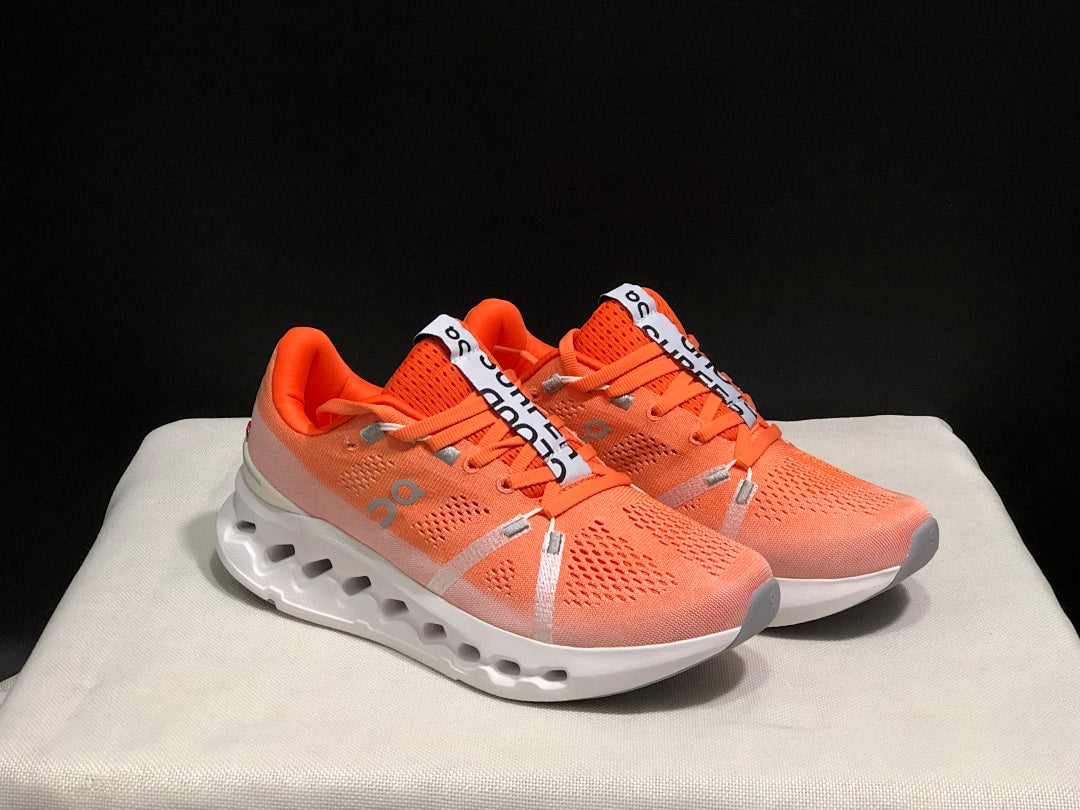 On Cloudsurfer Running Shoes in Coral and White