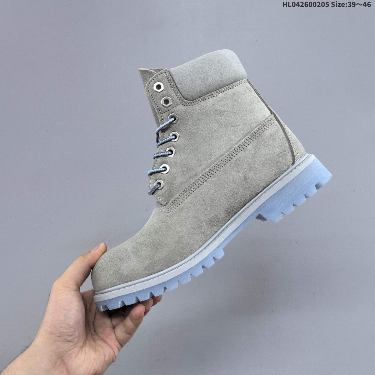 Timberland 6-Inch Lace-Up Boots in Gray Suede