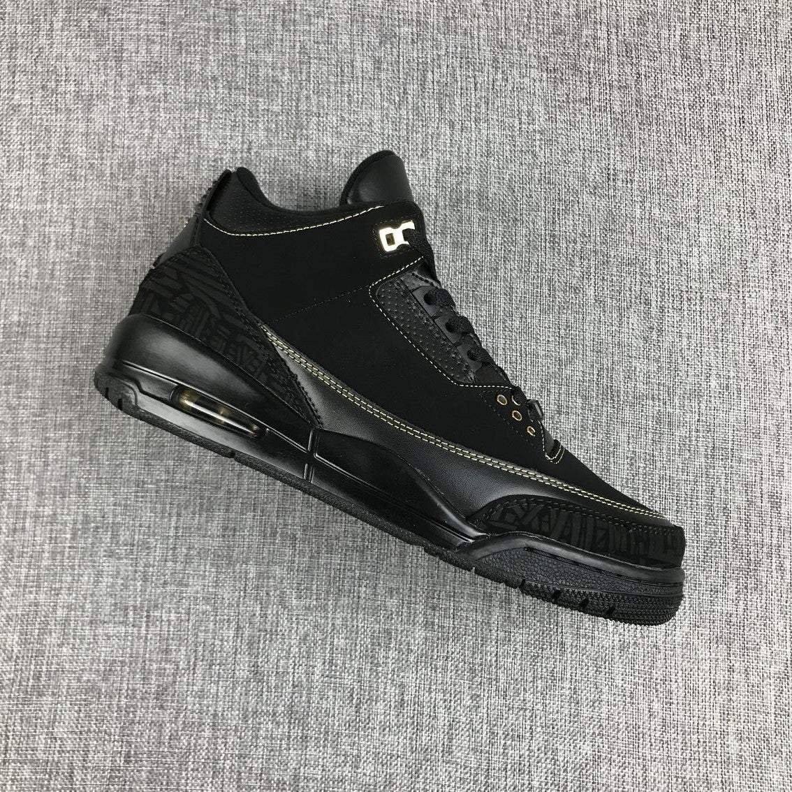 Air Jordan 3 BHM Black and Metallic Gold High-Top Sneakers