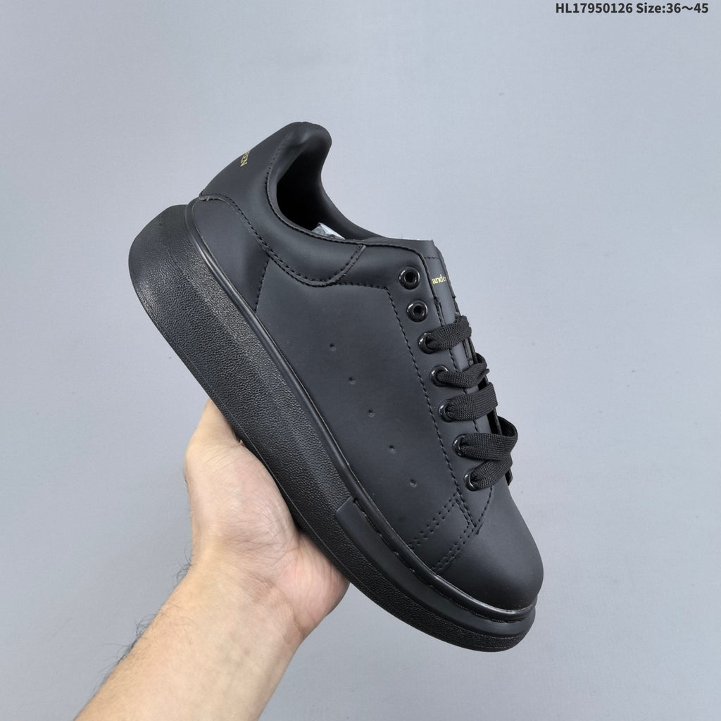 Alexander McQueen Low-Top Sneakers in Black with Thick Sole
