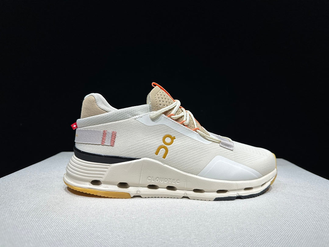 On Cloudnova 2 Sneakers in Ivory and Orange