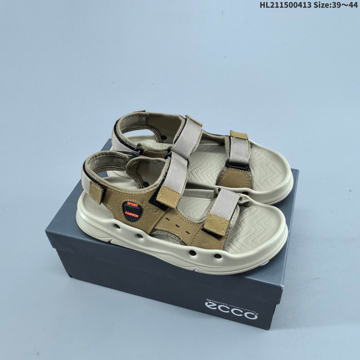 ECCO Outdoor Casual Sandals with Adjustable Hook-and-Loop Straps