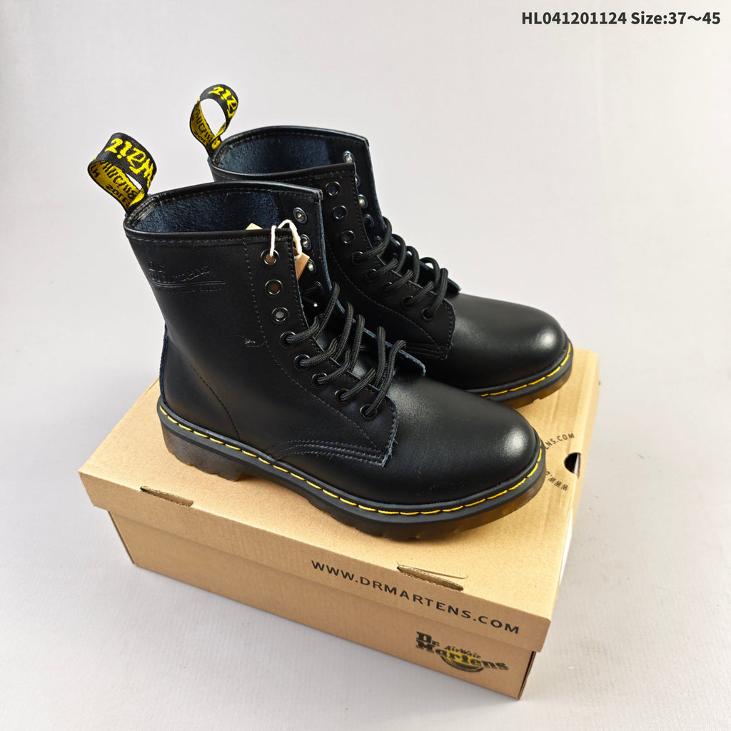 Dr. Martens 1460 Smooth Black Platform Lace-Up Boots