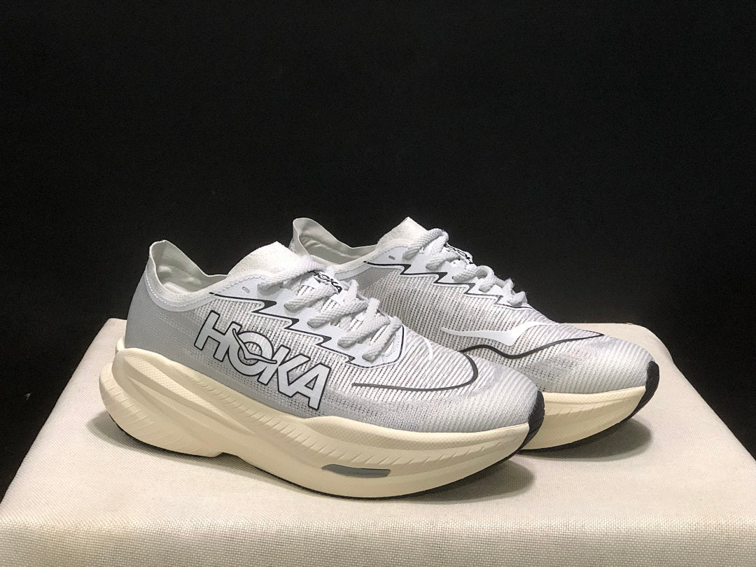 HOKA Mach X 2 Running Shoes in White and Gray