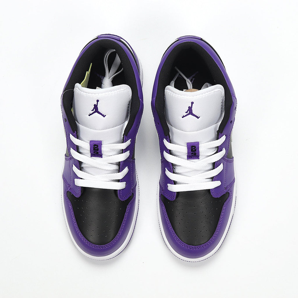 Jordan 1 Low Black Purple White Sneakers 553560-501