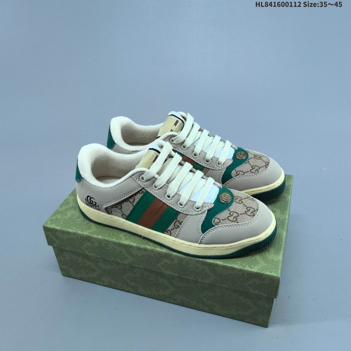 Gucci Screener Distressed Low-Top Sneakers