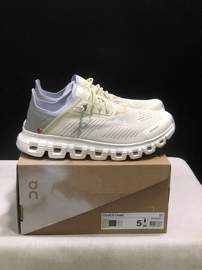 On Cloud 6 Coast Sneakers in Beige