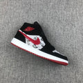 Air Jordan 1 Mid Black Red Sneakers 852542-061