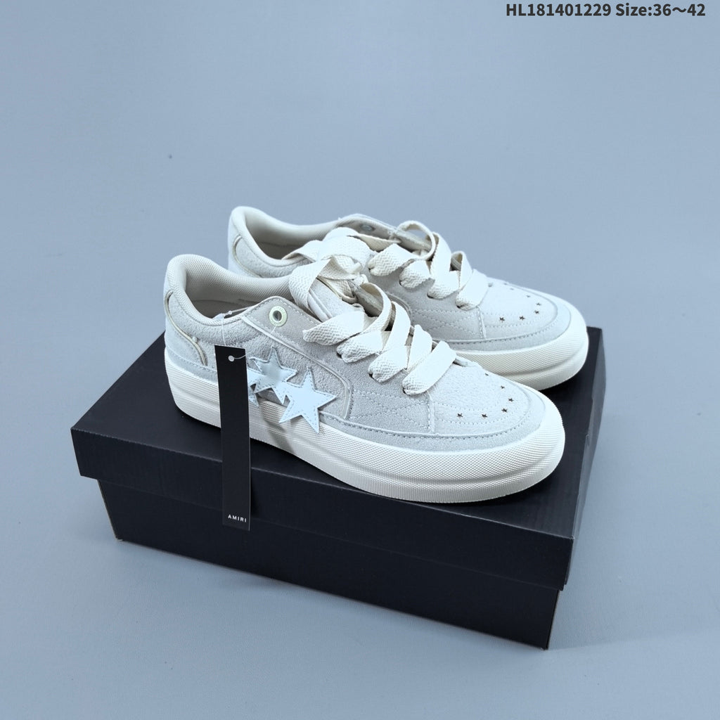 AMIRI Star Low-Top Sneakers with Leopard Print Details