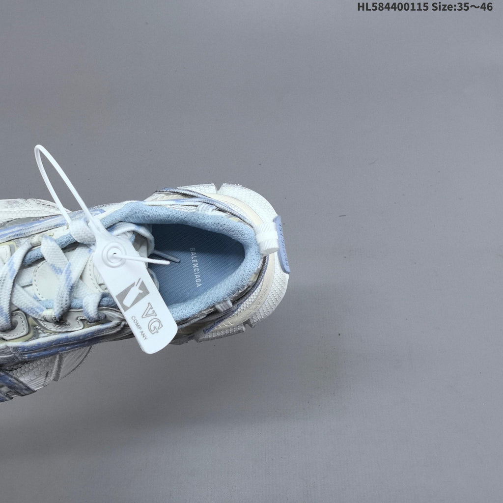 Balenciaga Phantom Sneaker in White and Light Blue, Style 825597