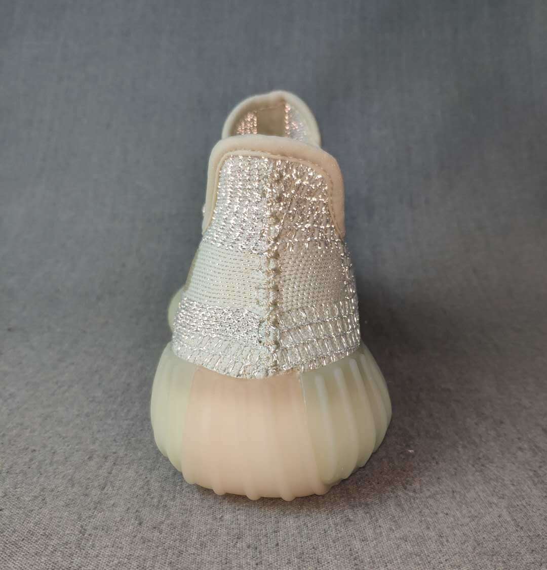 Yeezy 350 V2 Knit Sneakers in Light Gray and Cream