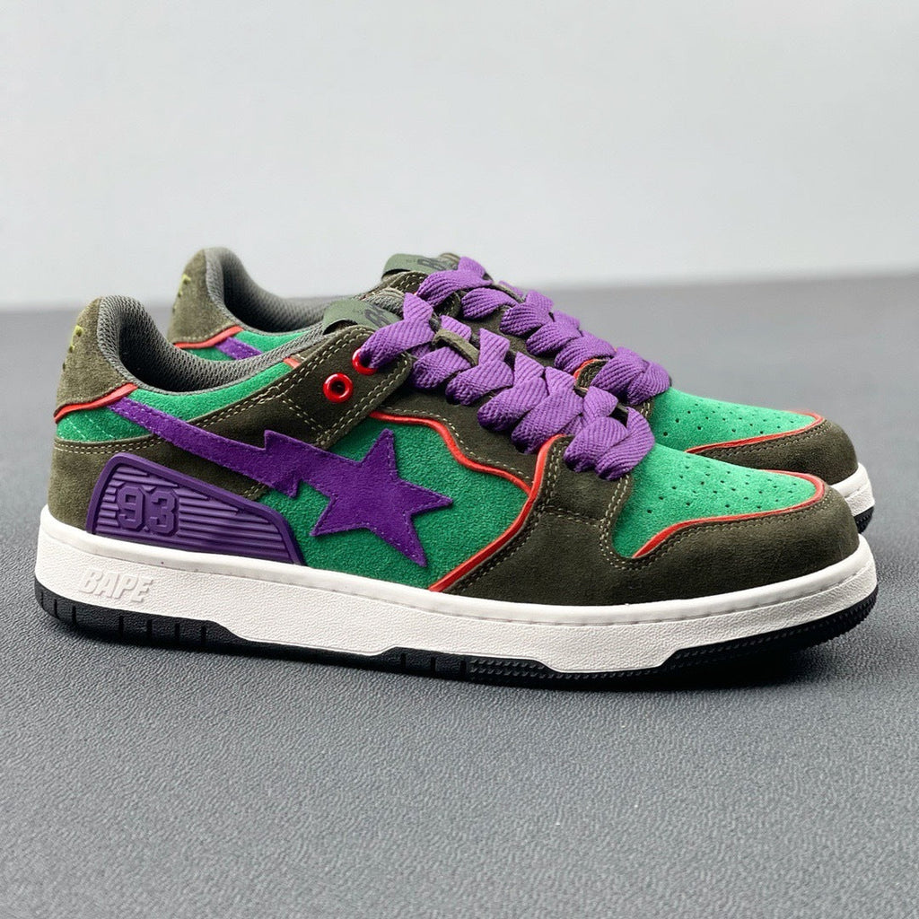 BAPE SK8 Sta Sneakers Green and Purple