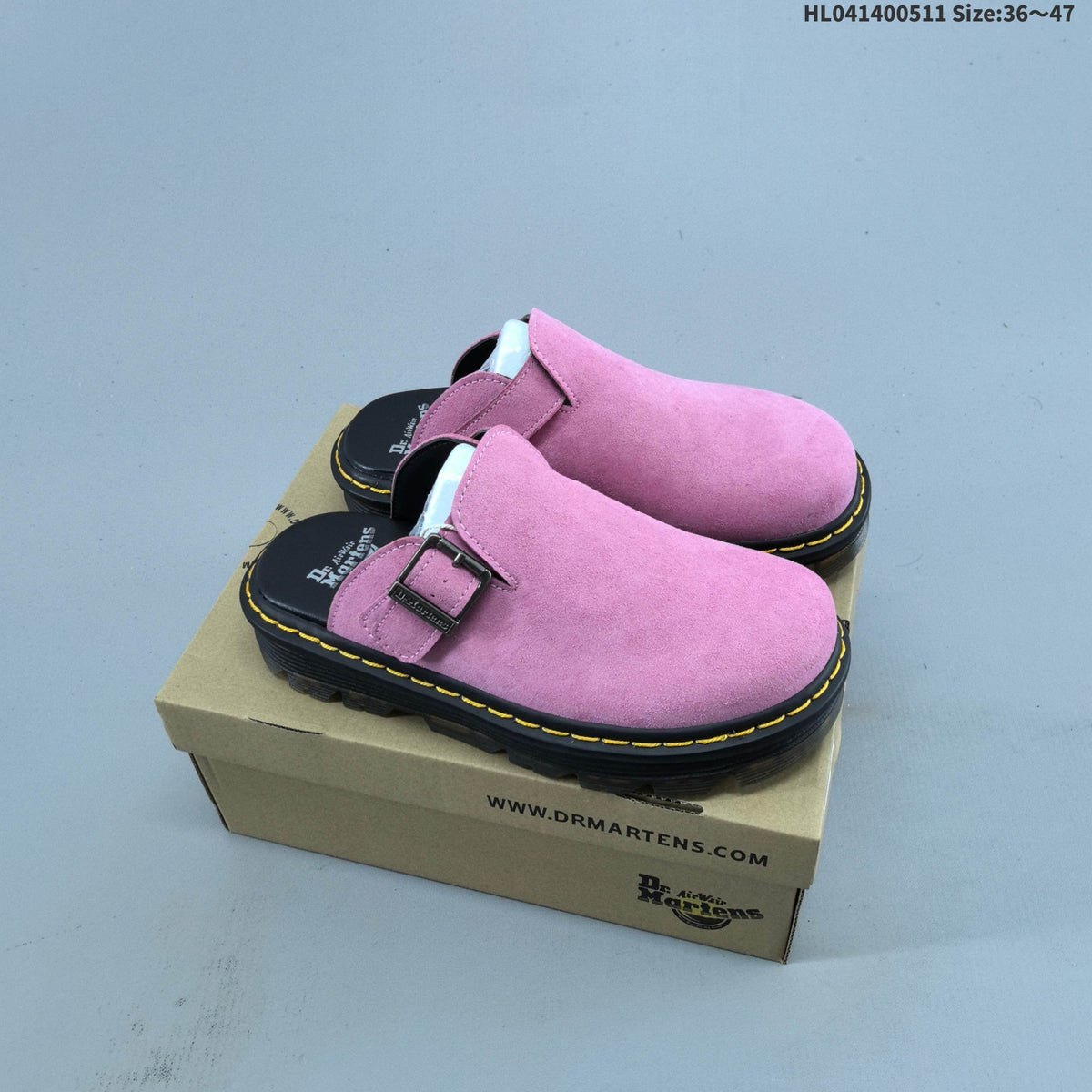 Dr. Martens Buckle Clog with Contrast Stitching
