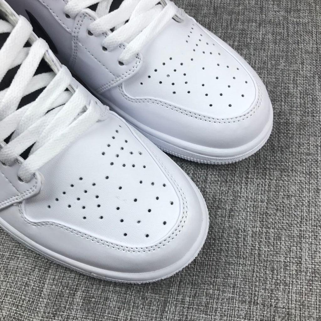 Air Jordan 1 Mid White Red Sneakers 554724-116