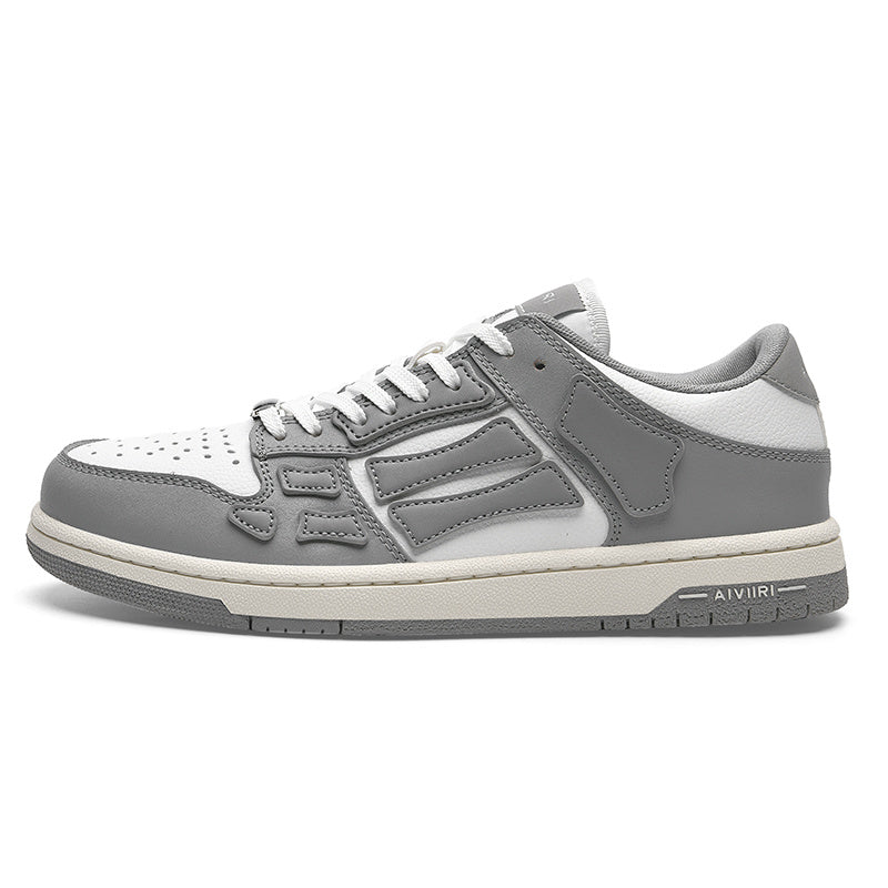 AIVIIRI Gray and White Low-Top Sneakers MFS003-043