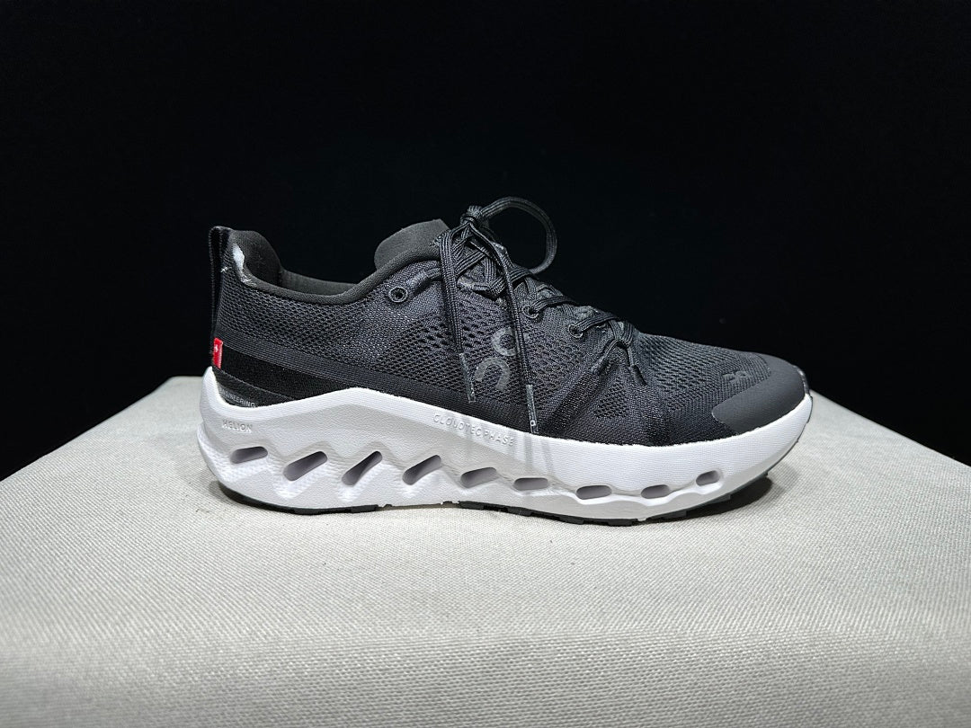 On Cloudsurfer Trail Black and White Trail Running Shoes