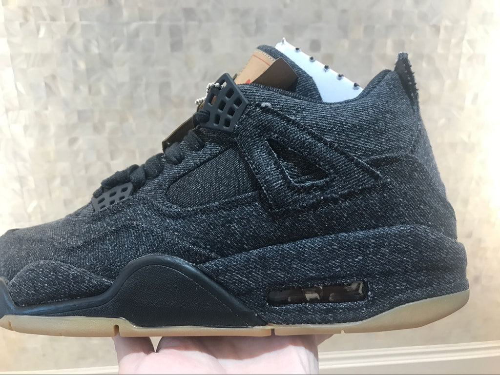 Jordan 4 Retro Levi's Black Denim Sneakers A02571-001