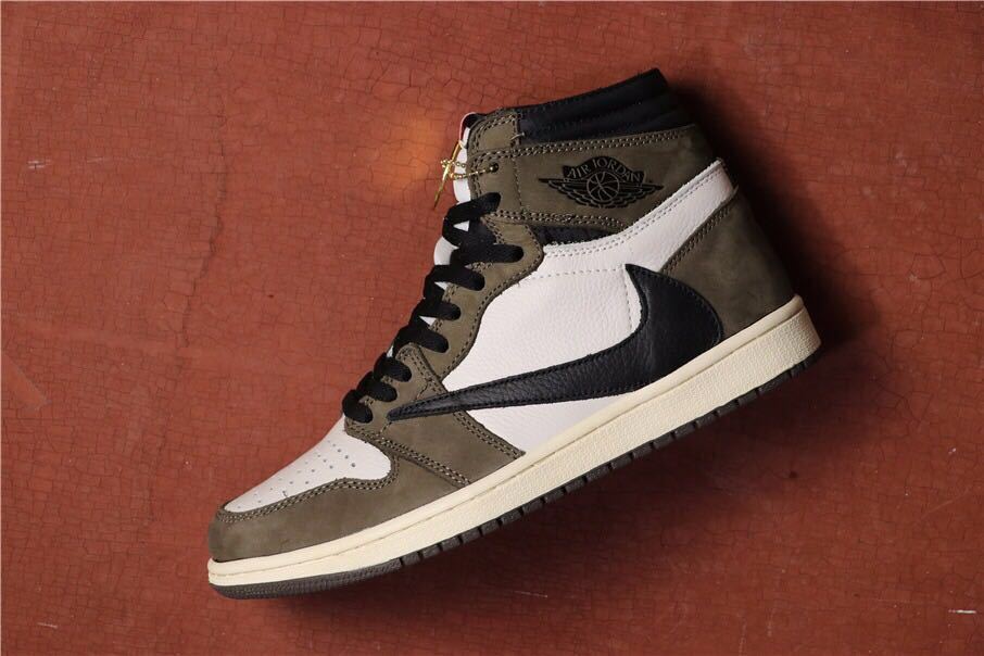 Air Jordan 1 High OG TS SP Sneakers, Brown and White, CD4487-100