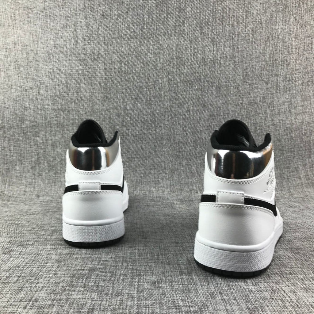 Air Jordan 1 Mid White and Black Sneakers