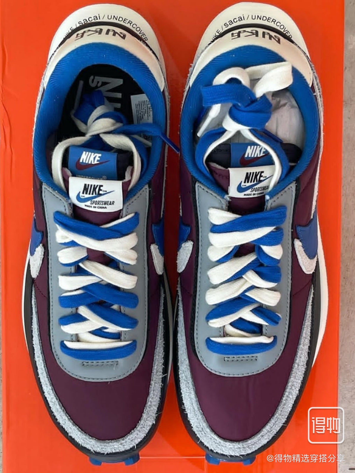 Nike LDWaffle sacai x UNDERCOVER Burgundy Blue DJ4877-600