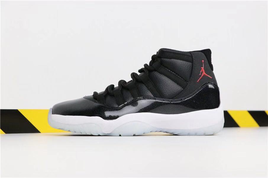 Air Jordan 11 Retro 72-10 Black and White High-Top Sneakers