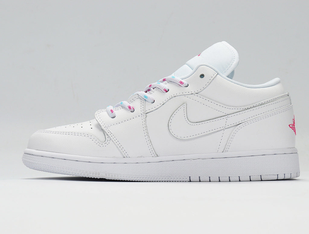 Jordan Air Jordan 1 Low White and Pink Sneakers