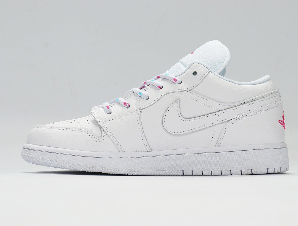 Jordan Air Jordan 1 Low White and Pink Sneakers